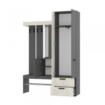 Прихожая Трамп графит/крафт белый (БТС) в Заречном - zarechnyj.mebel-e96.ru
