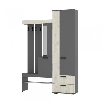 Прихожая Трамп графит/крафт белый (БТС) в Заречном - zarechnyj.mebel-e96.ru