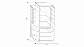 Шкаф универсальный с зеркалами Венеция В-1 (Мар) в Заречном - zarechnyj.mebel-e96.ru