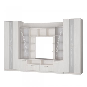 Стенка Венеция ясень белый (БТС) в Заречном - zarechnyj.mebel-e96.ru