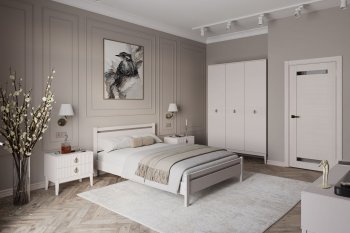 Кровать из массива Вероника-1 Льняной (БМ) в Заречном - zarechnyj.mebel-e96.ru