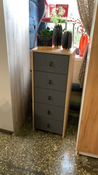 Комод (5 ящиков) Байкал Графит/Дуб золотой (СВ) в Заречном - zarechnyj.mebel-e96.ru
