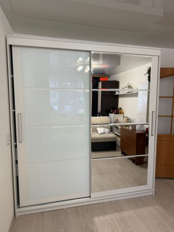 Шкаф-купе Крафт-6 белый ясень 2000 мм (БТС) в Заречном - zarechnyj.mebel-e96.ru