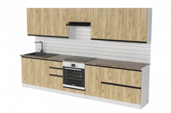 Кухонный гарнитур Янтарь экстра 3000 мм (Герда) в Заречном - zarechnyj.mebel-e96.ru