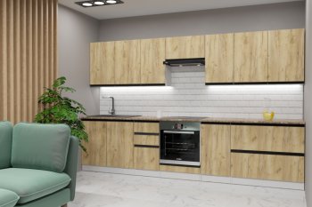 Кухонный гарнитур Янтарь экстра 3000 мм (Герда) в Заречном - zarechnyj.mebel-e96.ru